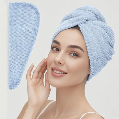 Microfiber Hair Towel Wrap Fast Drying Button-Down | Wovetsa