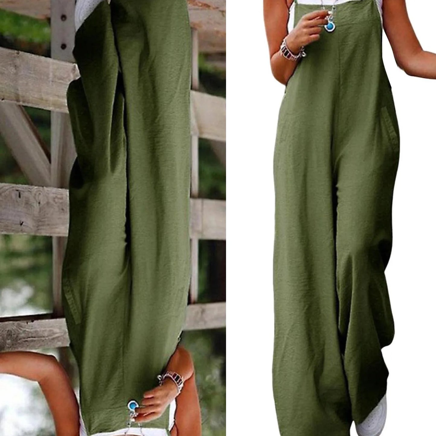Backless Spaghetti Strap Wide-Leg Jumpsuit | Wovetsa