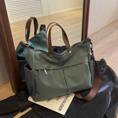 Nylon Tote Bag with Dual Pockets | Wovetsa