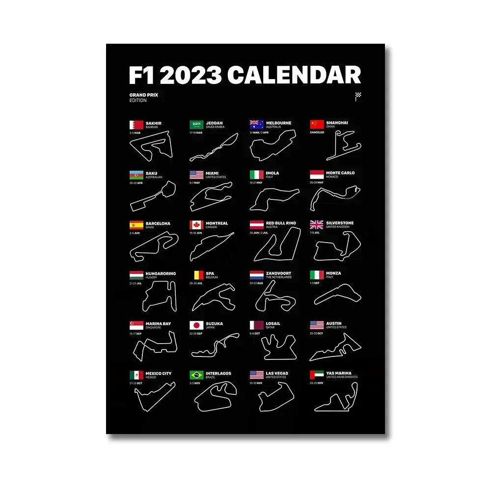 Formula 1 Racing Canvas Wall Art Print | Wovetsa