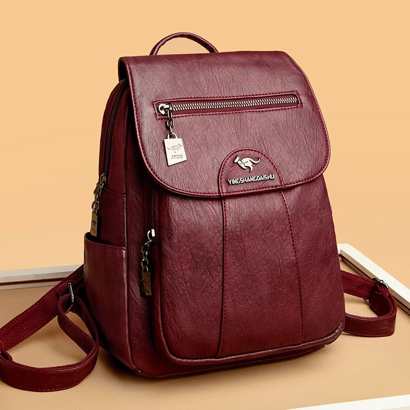 Vintage PU Leather Backpack | Wovetsa