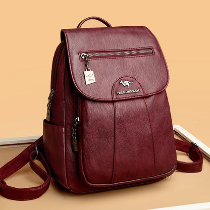 Vintage PU Leather Backpack | Wovetsa