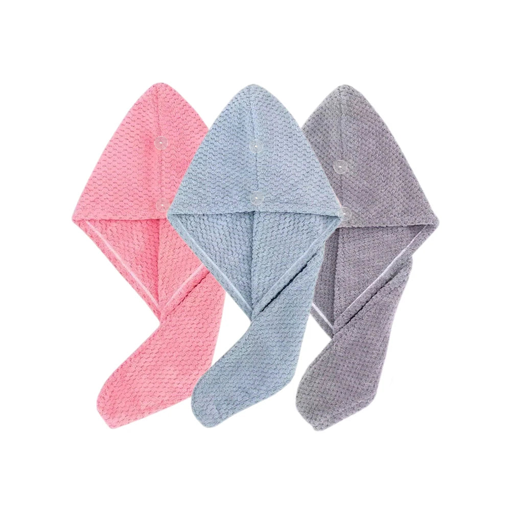 Microfiber Hair Towel Wrap Fast Drying Button-Down | Wovetsa
