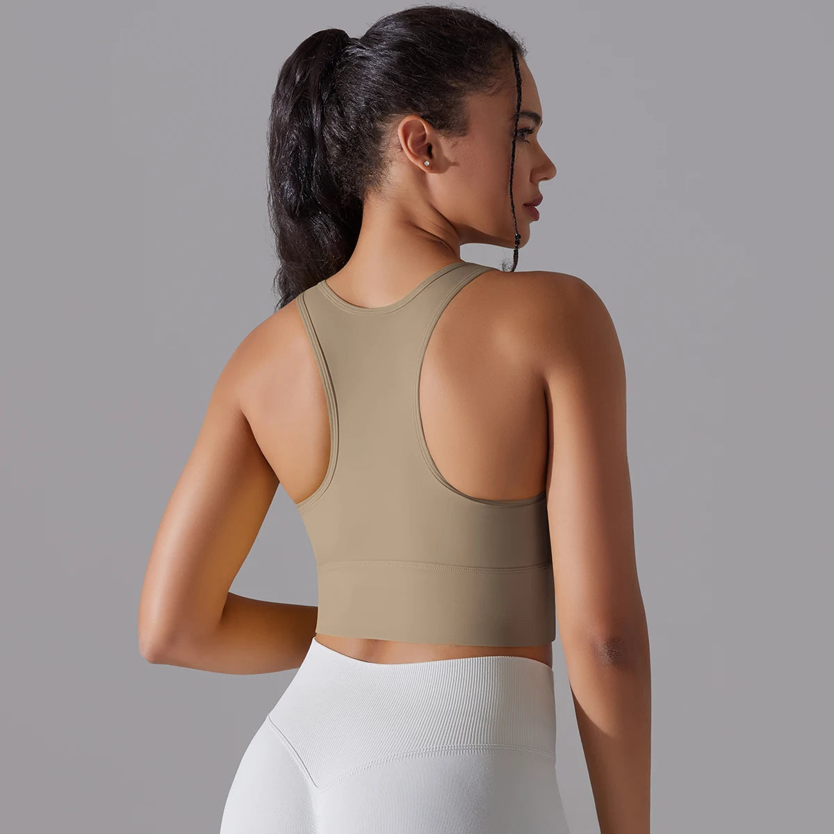 Nylon Sports Bra Crop Top | Wovetsa
