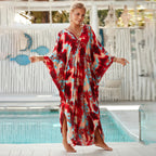 Animal Print Kaftan Beach Cover-Up Dress | Wovetsa