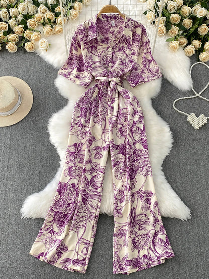Floral Wide-Leg Jumpsuit | Wovetsa