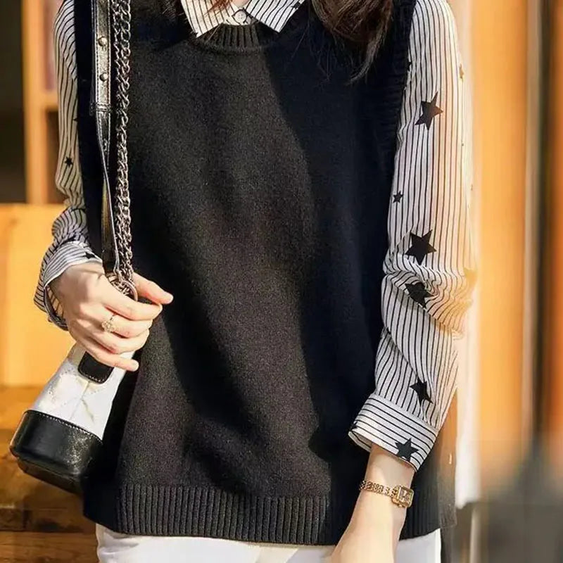 Button-Detail Knit Sweater Vest | Wovetsa