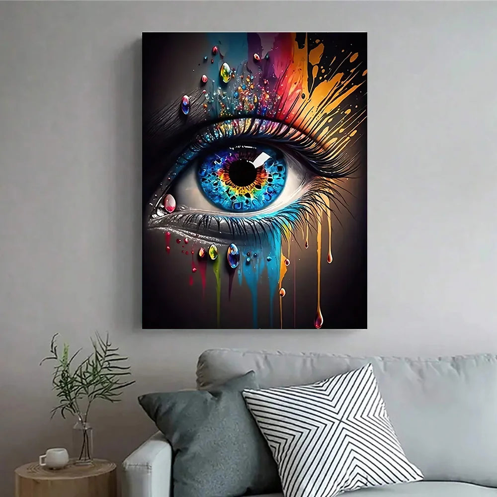 Abstract Eye Features Canvas Wall Art | Wovetsa