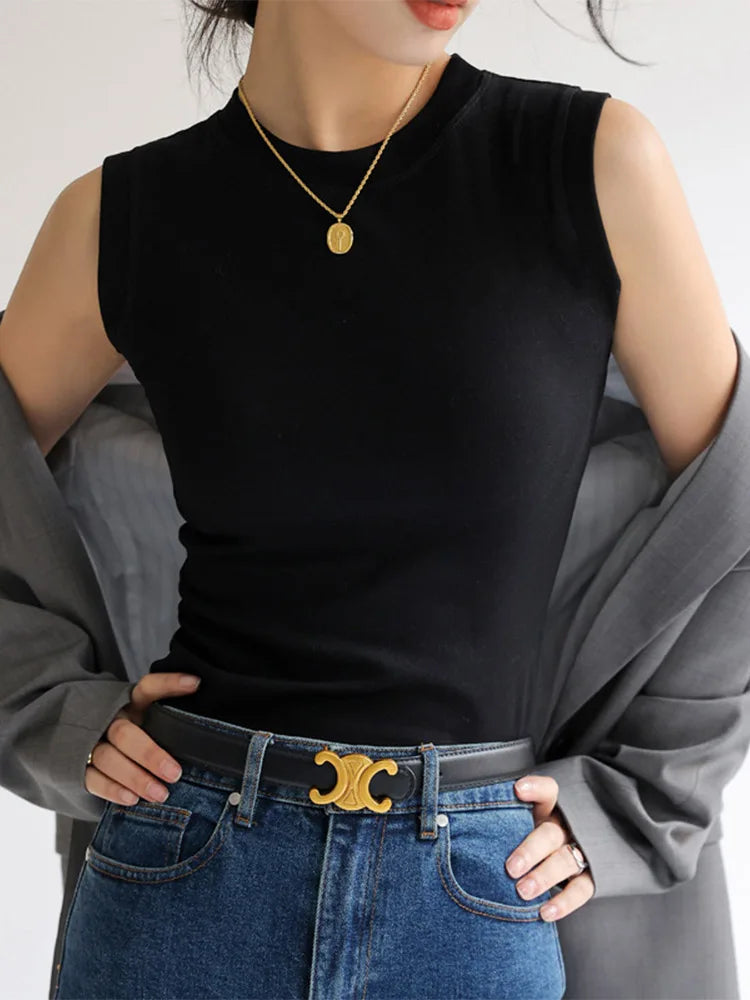Round Neck Basic Camisole Vest Top | Wovetsa