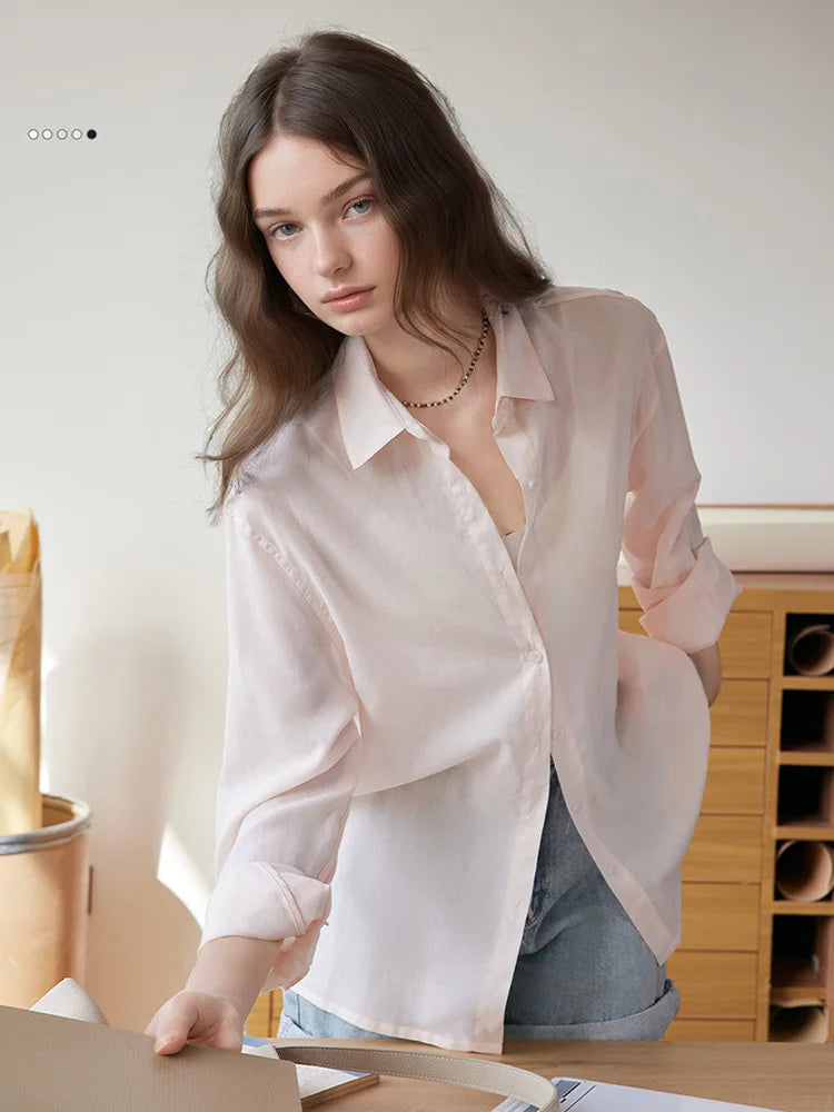 Lyocell Linen Long Sleeve Cardigan Shirt | Wovetsa