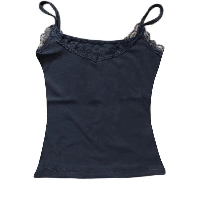Y2K Bow-Trim Crop Tank Top | Wovetsa