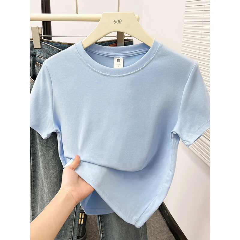 Solid Short Sleeve Casual Top | Wovetsa