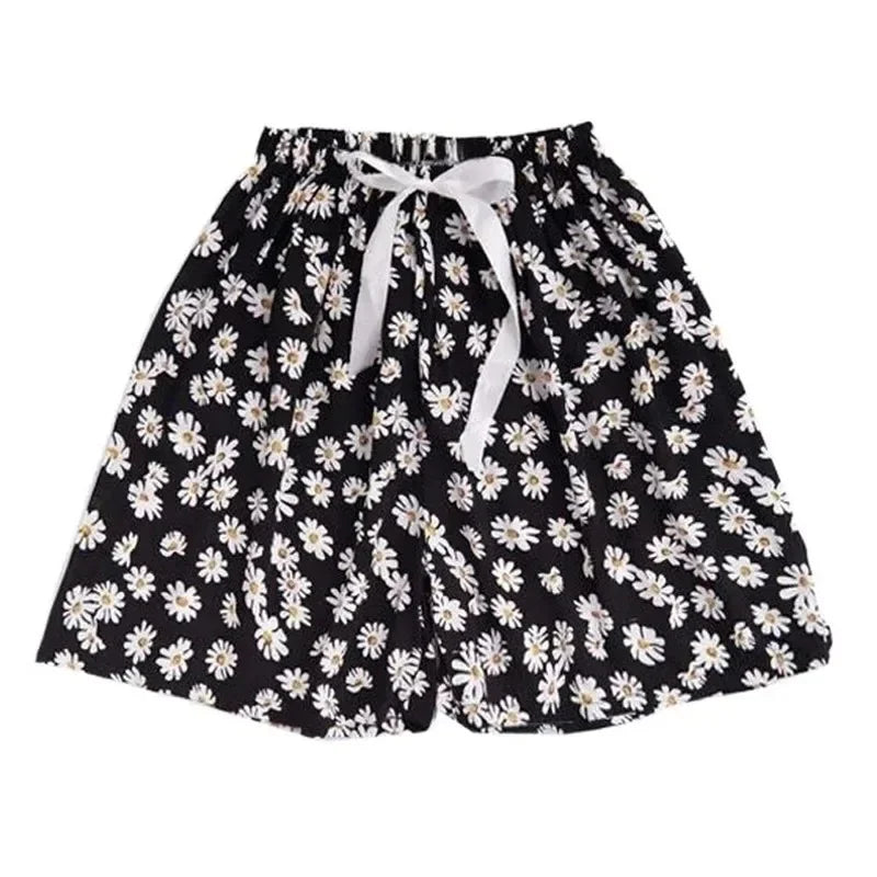 Floral High Waist Drawstring Shorts | Wovetsa