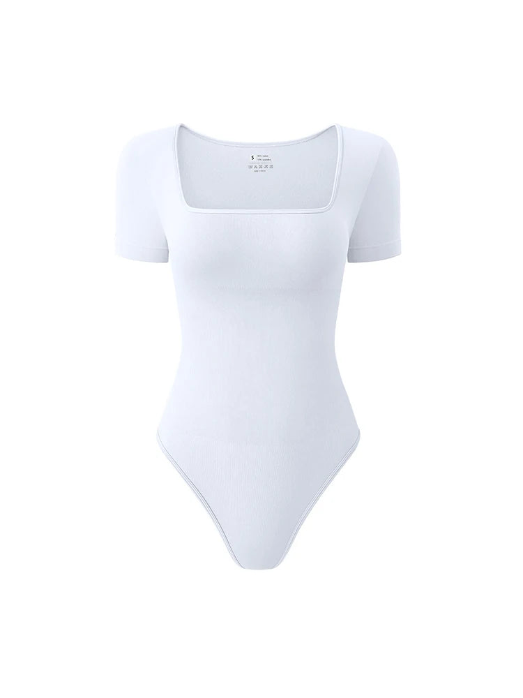 Square Neck Seamless Bodysuit | Wovetsa