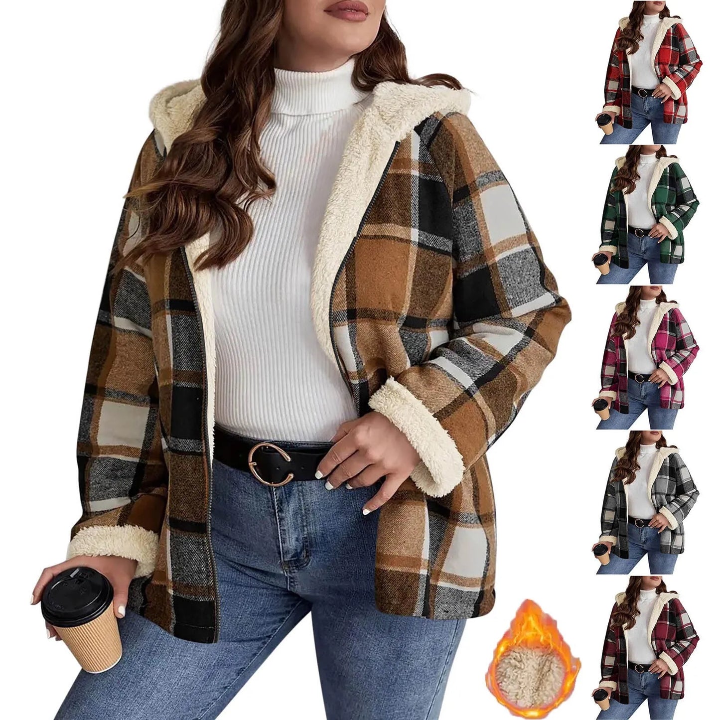 Plaid Hooded Zip Jacket | Wovetsa