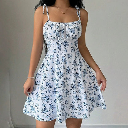 Floral Spaghetti Strap Beach Dress | Wovetsa