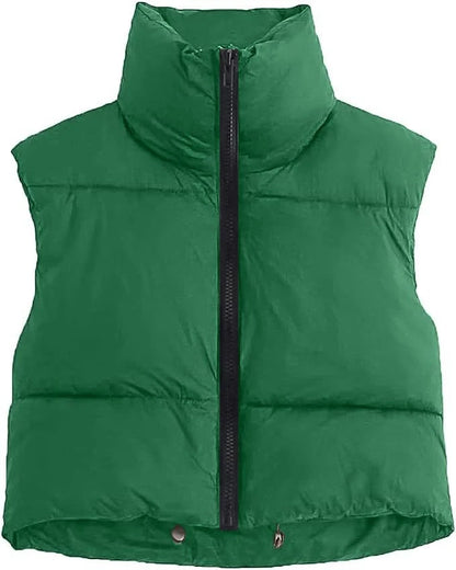 Women's Short Cotton Down Vest | Wovetsa