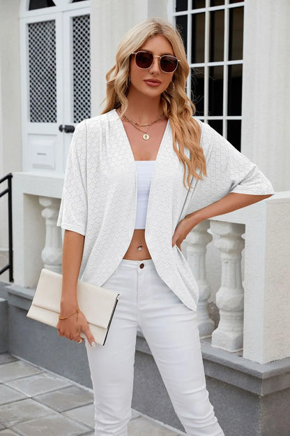 Cropped Open-Front Cardigan | Wovetsa