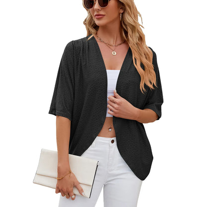 Cropped Open-Front Cardigan | Wovetsa