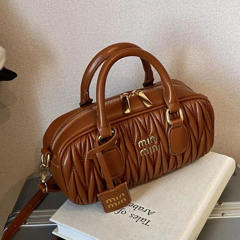 Pleated Bowling Shoulder Bag | Wovetsa