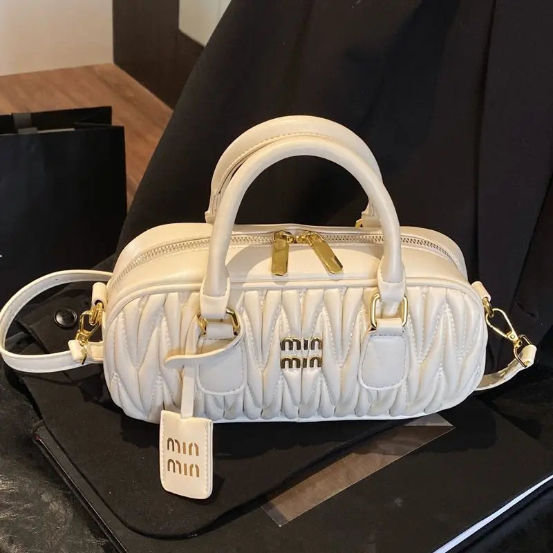 Pleated Bowling Shoulder Bag | Wovetsa