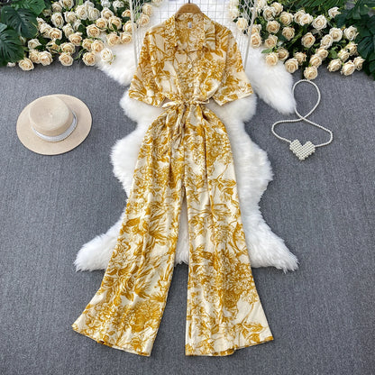 Floral Wide-Leg Jumpsuit | Wovetsa
