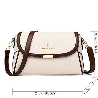 Leather Flap Crossbody Shoulder Bag | Wovetsa