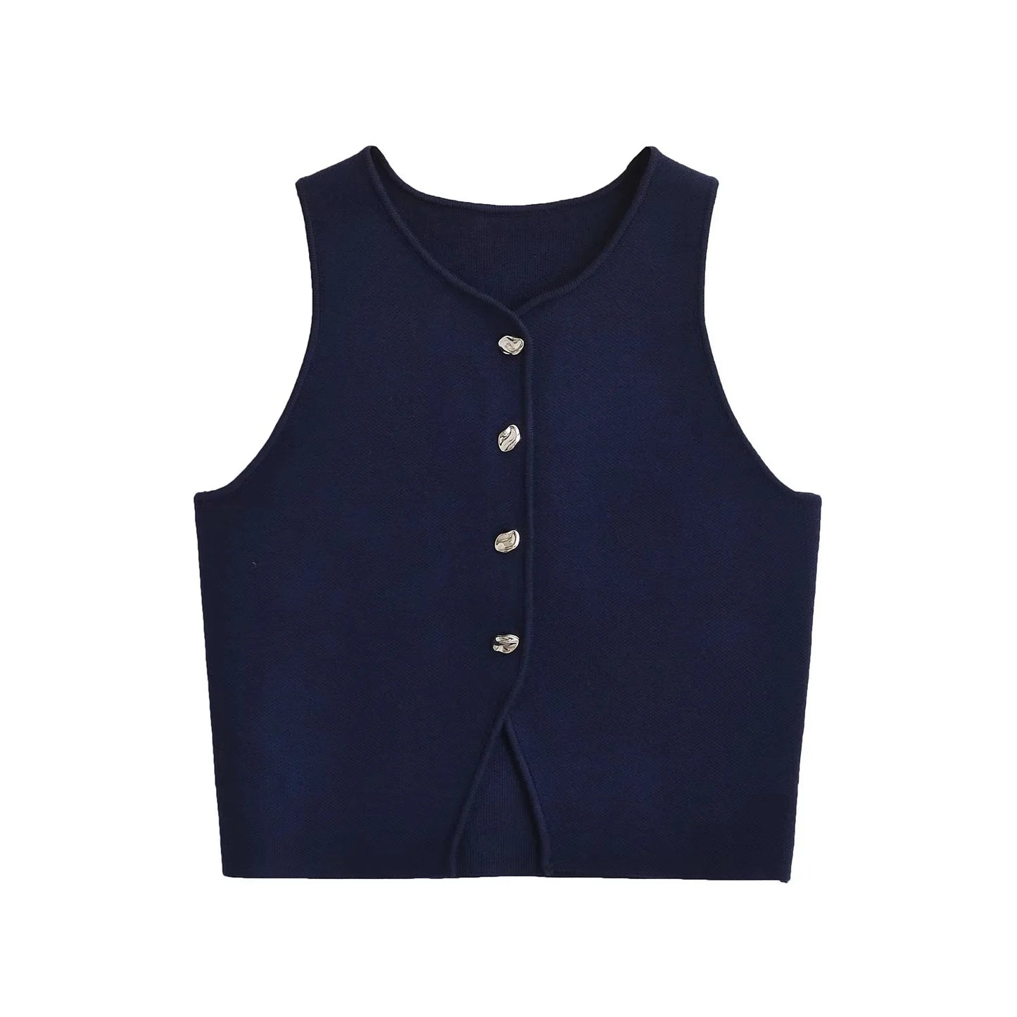 Asymmetrical Knit Sweater Vest | Wovetsa