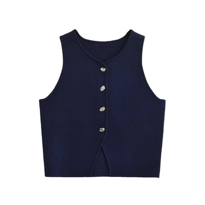 Asymmetrical Knit Sweater Vest | Wovetsa
