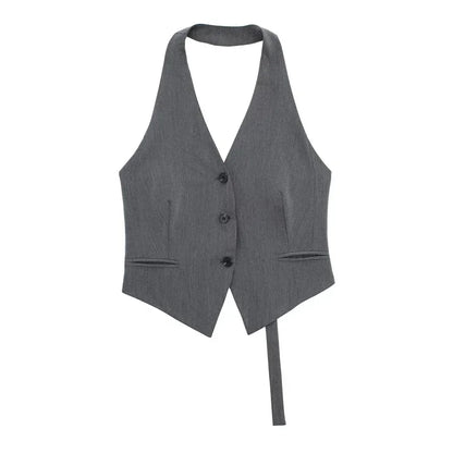 Off-Shoulder Cropped Vest | Wovetsa
