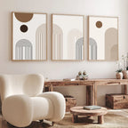 Scandinavian Abstract Geometric Lines Canvas Wall Art | Wovetsa