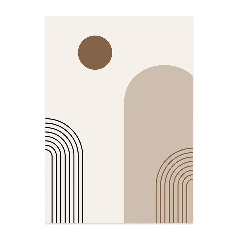 Scandinavian Abstract Geometric Lines Canvas Wall Art | Wovetsa