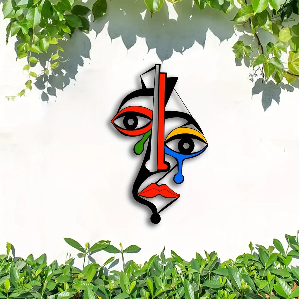 Cubist Face Metal Wall Art | Wovetsa