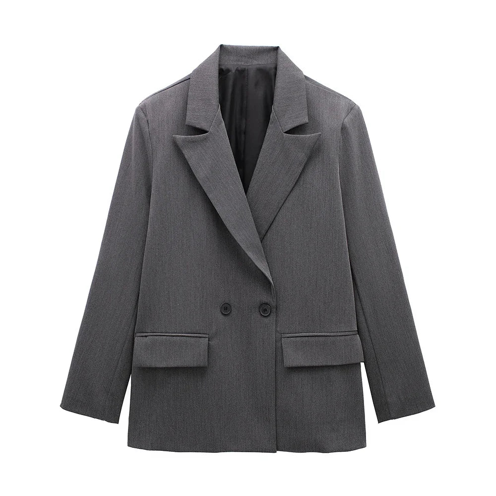 Double Breasted Blazer with Pockets | Wovetsa