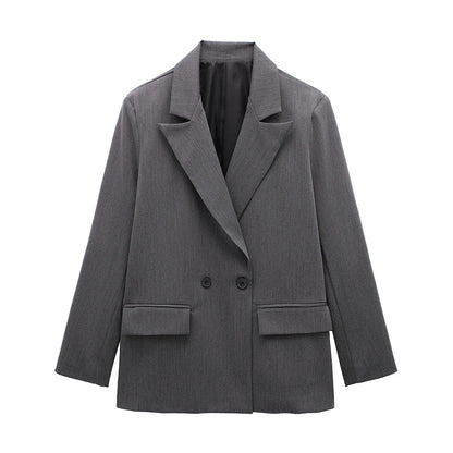 Double Breasted Blazer with Pockets | Wovetsa