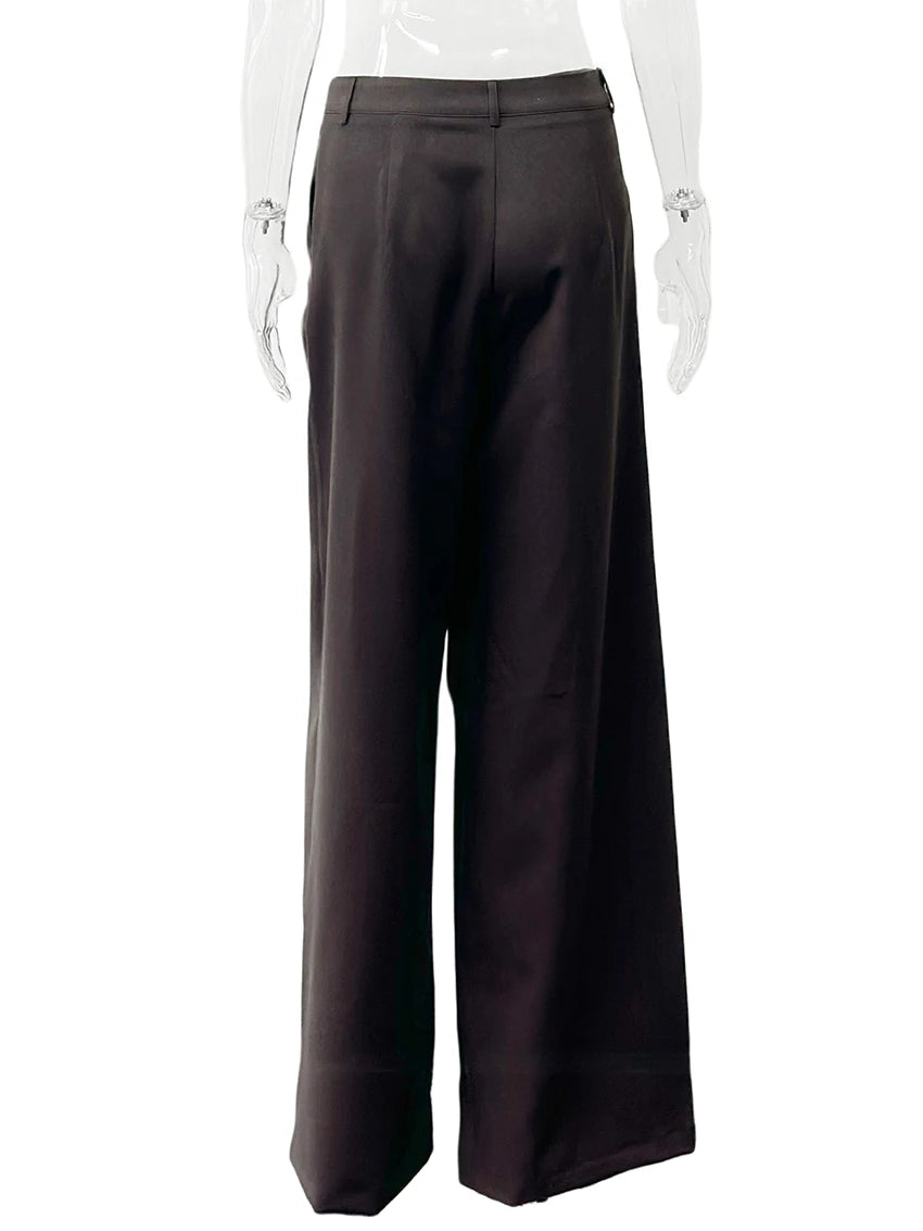 High-Waist Wide Leg Office Trousers | Wovetsa