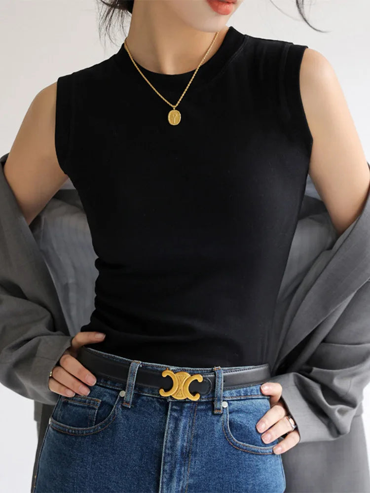 Round Neck Basic Camisole Vest Top | Wovetsa