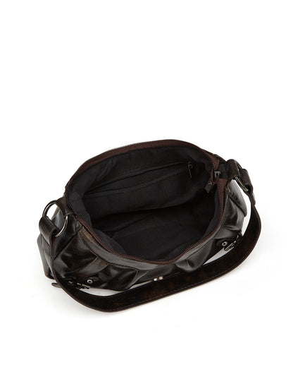 Y2K Pleated Rivet Shoulder Bag | Wovetsa