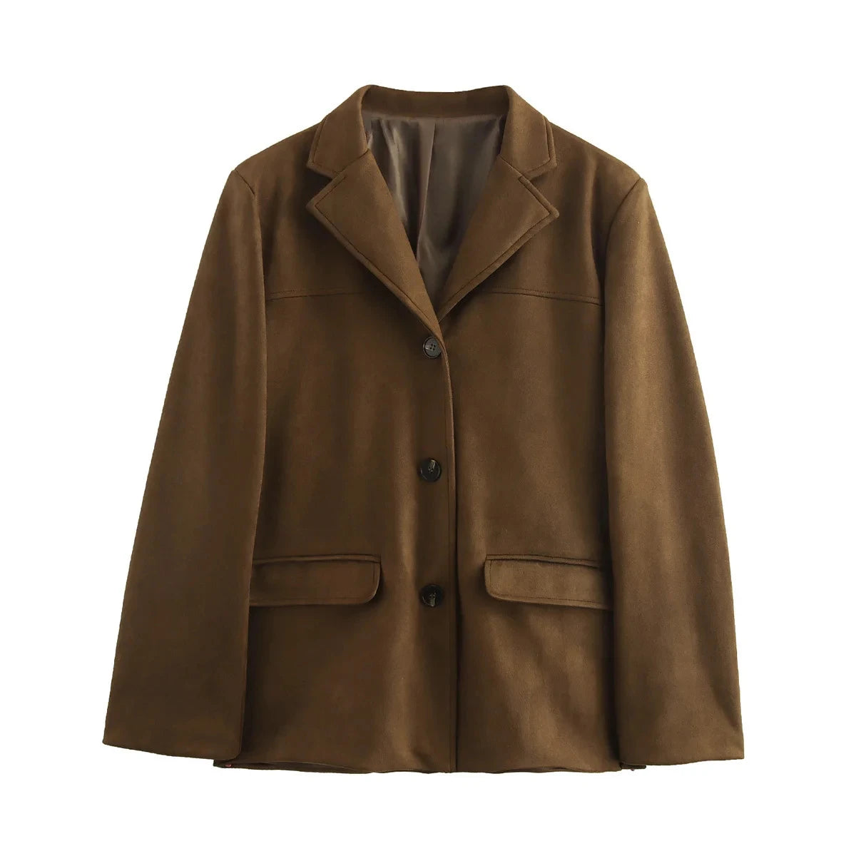 V-Neck Knit Blazer Loose Fit Jacket | Wovetsa