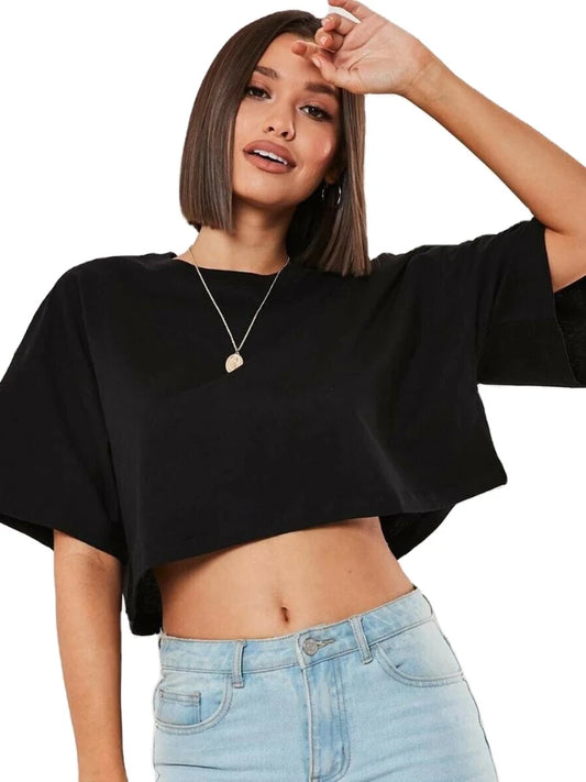 Women's Cotton Blend Short Sleeve Sport T-Shirt Loose Fit Yoga Fitness Casual Top