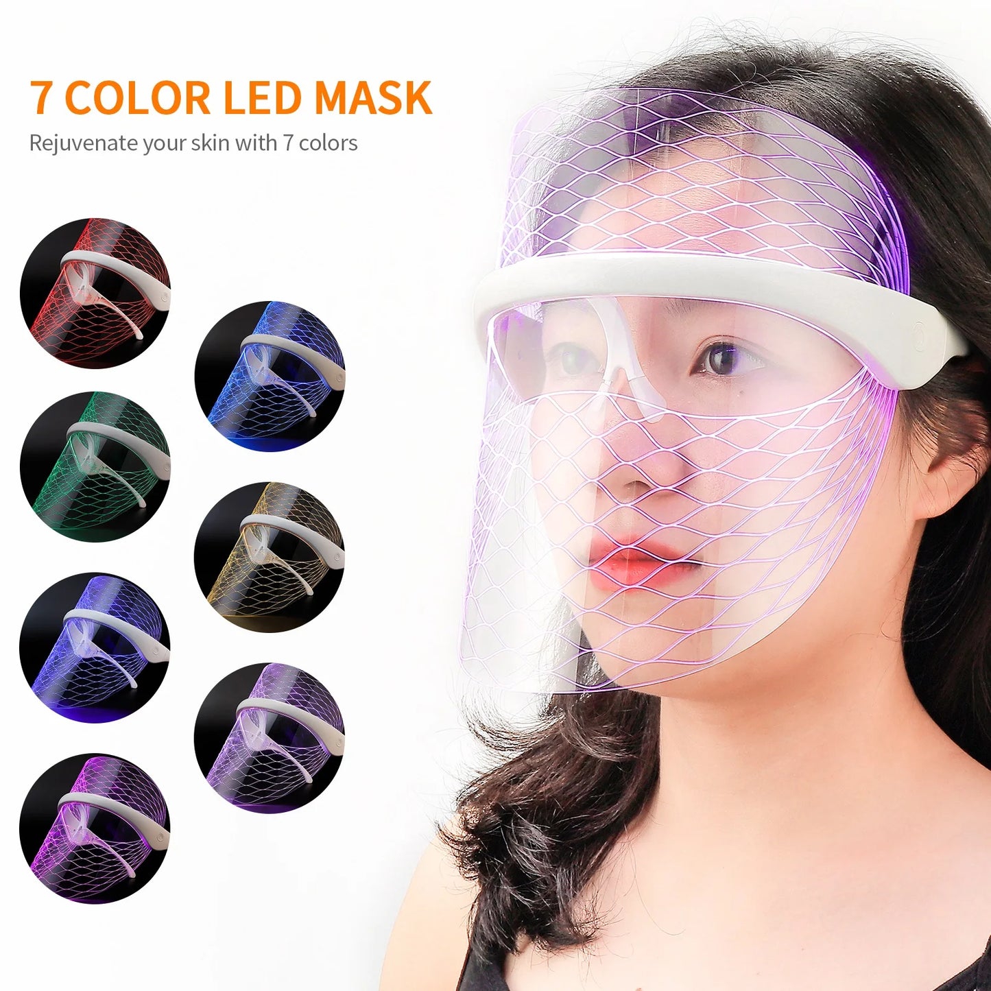7-Color LED Light Therapy Face Mask | Wovetsa
