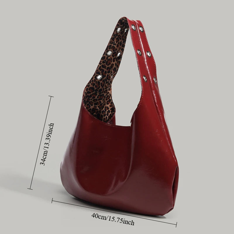 Leopard Print Double-Sided Shoulder Tote | Wovetsa