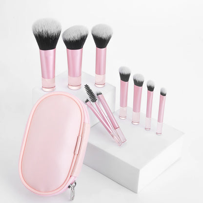 10-Piece Mini Makeup Brush Set with Bag | Wovetsa