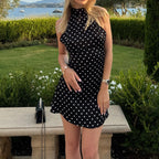 Polka Dot Halter Mini Dress | Wovetsa