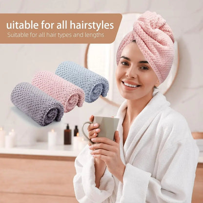Microfiber Hair Towel Wrap Fast Drying Button-Down | Wovetsa