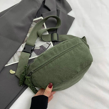 Corduroy Fanny Pack Crossbody Waist Bag | Wovetsa