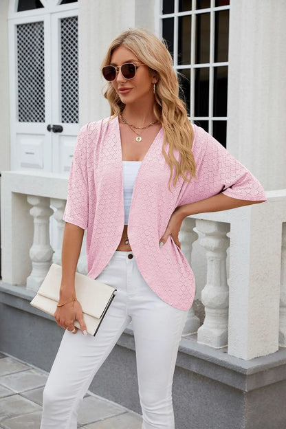 Cropped Open-Front Cardigan | Wovetsa