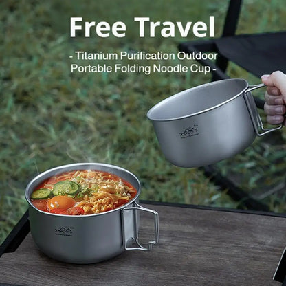 Ultralight Titanium-Coated Camping Pot Foldable | Wovetsa