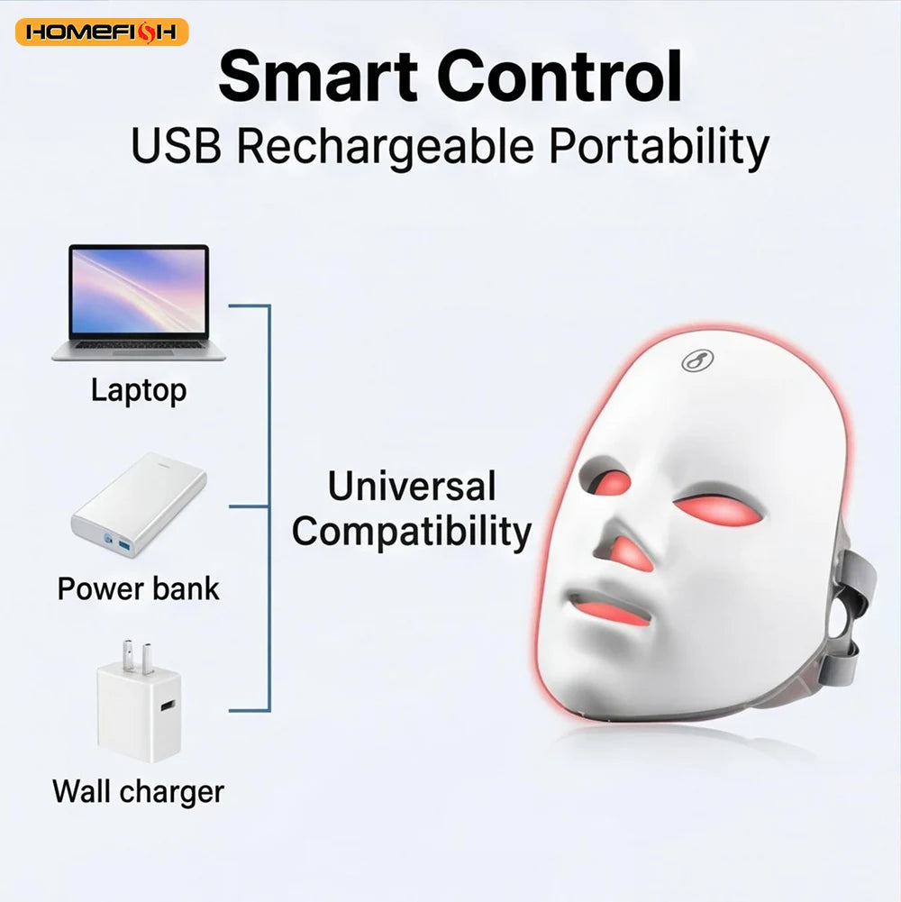 LED Photon Therapy Face Mask for Acne & Wrinkle Removal — Skin Rejuvenation | Wovetsa