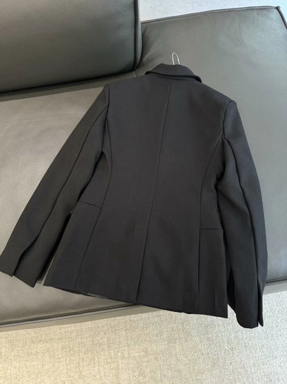 Shoulder-Padded Waist-Cinching Blazer | Wovetsa